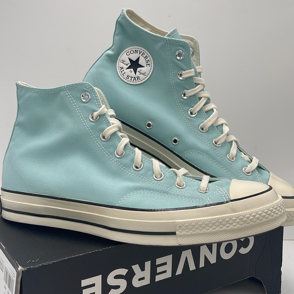 Converse Men’s High-Top Sneakers in Aqua A00621C CHUCK 70 HI SOFT JUNIPER/EGRET - Picture 7 of 16
